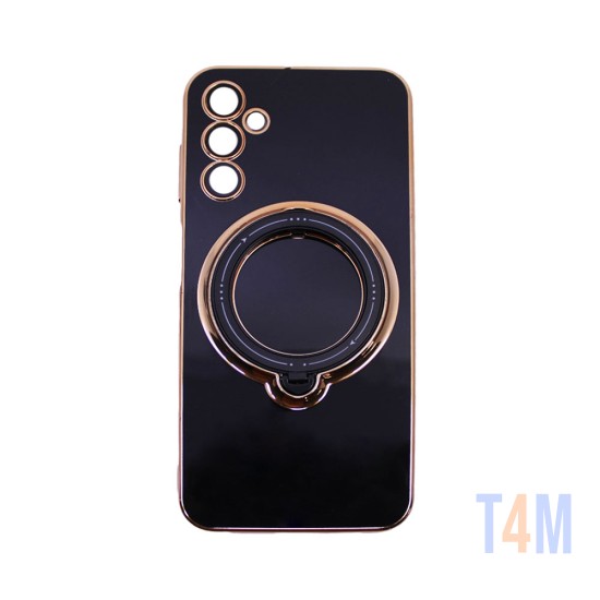 Funda Dura de Silicona con Protector de Cámara y Anillo de Soporte para Samsung Galaxy A54 5g Negro